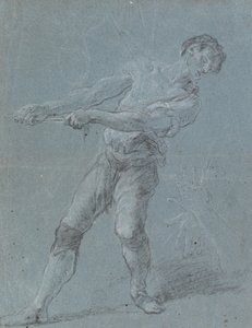 Young Man Pulling a Rope